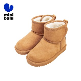 迷你巴拉巴拉 男童女童雪地靴2023冬季宝宝加绒保暖舒适儿童学步鞋