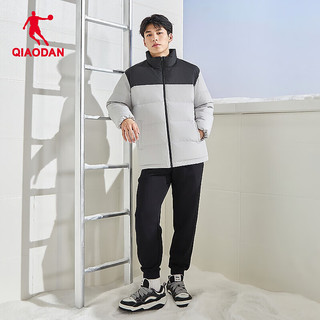 乔丹QIAODAN梭织羽绒服 浅苔灰/黑色 200/5XL