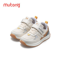 Mutong 牧童 小童机能鞋男儿童软底运动鞋透气网面女童鞋 奶咖米 30