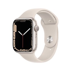 Apple 苹果 watch苹果手表电话智能运动手表 男女通用款 星光色 标配 45毫米 GPS款