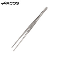 ARCOS 西班牙原装进口18_10不锈钢防滑摆盘直镊子烧烤夹火腿夹镊子
