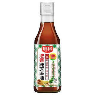 厨邦 食用油 浓香纯芝麻油 香油 物理压榨一级 凉拌火锅  350ml