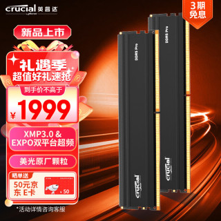 英睿达 96GB（48GB×2）套装 DDR5 5600频率 台式机内存条 美光（原镁光）原厂颗粒