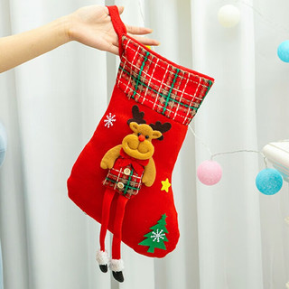 欧妮姿  圣诞袜圣诞节装饰苹果盒袋圣诞树装饰大号圣诞麋鹿长腿袜