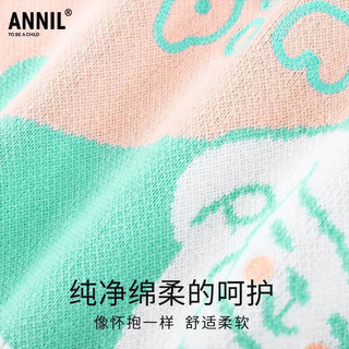 安奈儿（Annil）女童装毛衣针织衫款宝宝透气卡通背心 米白 120 