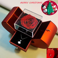 小荷晨风 生日礼物圣诞节元旦新年礼物老婆女友生女孩永生玫瑰花创意实用 红色