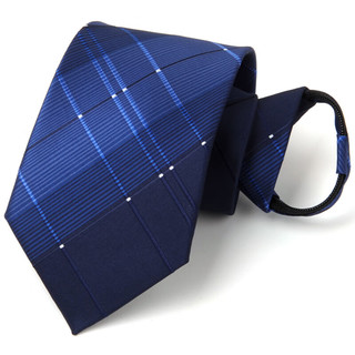 GLO-STORY 领带男 懒人方便易拉得8cm商务正装拉链领带MSL814053 藏蓝色