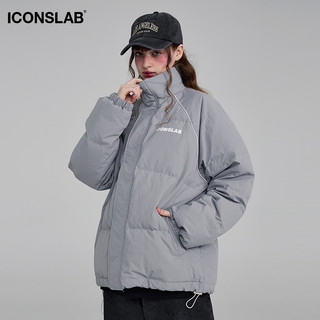 ICONSLAB 基础logo款肌理羽绒服情侣男女同款冬季保暖短款外套潮