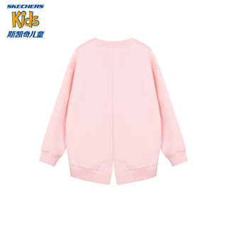 Skechers斯凯奇新年童装女童卫衣2024冬季红色龙年衣服L124G009 水晶玫瑰粉/00MJ 120cm