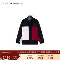 TOMMY HILFIGER 童装男双面穿休闲撞色大口袋立领夹克TH2332024 藏青色/多色格子002 8/130cm