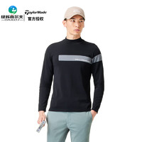 Taylormade泰勒梅高尔夫服装男士秋冬23年 golf男士长袖针织衫立领毛衣 U21442 黑色 M