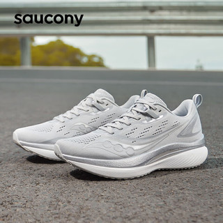 索康尼（SAUCONY）男鞋女鞋 2023冬Tide浪潮跑鞋运动鞋缓震轻便透气跑步鞋 浪潮/灰色 40(250mm)