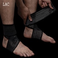 LAC 烙色 护踝扭伤防护 弹性绷带脚腕护踝 护脚踝篮球运动护具 均码单只装 黑色