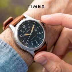 TIMEX 天美时 远征系列复古休闲太阳能机芯蓝宝石表镜男表TW2V03600