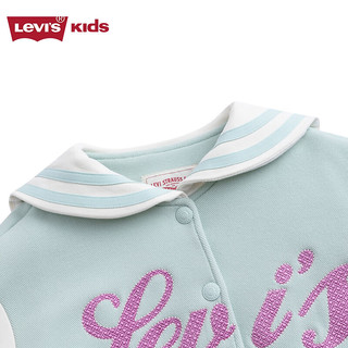 Levi's李维斯童装女童学院风外套23冬棒球服保暖夹克 薄荷绿 110/52S(4T)