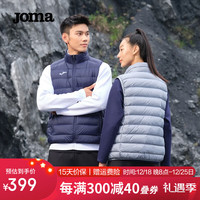 JOMA羽绒马甲男女通款短款立领羽绒服防风保暖马夹外套 灰色 M