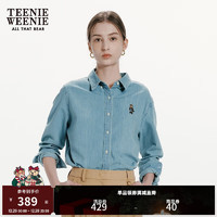 Teenie Weenie小熊卡通衬衫女2024春季女衬衣 浅蓝色 160/S