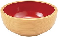 福井工艺5.5寸(约15.8厘米)粗木浅碗 白木内红 45014630