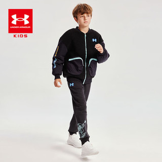 安德玛（Under Armour）儿童秋冬季男童装摇粒绒加厚防风休闲外套 黑色 170cm