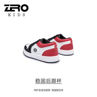 零度童鞋儿童跑步鞋男童小鞋儿童板鞋中童运动鞋男孩鞋子 黑白红 29码 鞋内长18.8cm