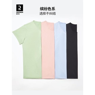 DECATHLON 迪卡侬 短袖女运动秋薄款上衣健身跑步瑜伽休闲半袖速干T恤FICW 鸢尾