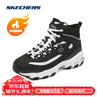 SKECHERS 斯凯奇 雪地靴冬季高帮加绒熊猫鞋保暖女靴舒适百搭女鞋厚底减震老爹棉鞋