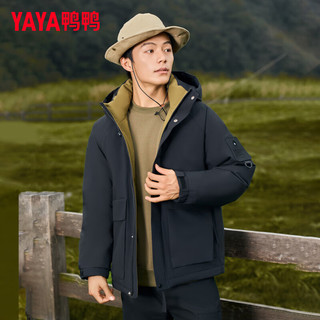 鸭鸭（YAYA）冲锋羽绒服短款时尚户外登山男女同款保暖外套YX 军绿色 170/88A(M)