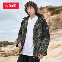 班尼路（Baleno）秋冬男士服休闲连帽拼接中厚服长袖简约羽绒服保暖外套 002Z M