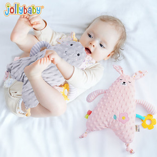 jollybaby 祖利宝宝 婴儿安抚巾兔子入口可啃咬0-6月宝宝哄睡神器睡觉玩偶婴幼儿玩具