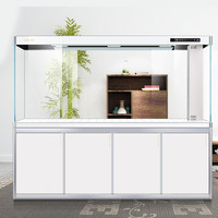 YEE生态大鱼缸无边框龙鱼缸客厅中大型水族箱1.5m×60cm×85cm银拉丝