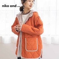 niko and ... 棉服女2023冬可拆袖绗缝外套753423