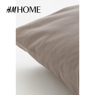 H&M HOME家居床上用品棉质柔软舒适枕套0824403 米灰色 50cmx80cm