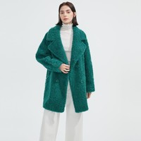 朗姿 绵羊毛保暖宽松休闲外套大衣女冬季女式外套