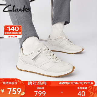 Clarks 其乐 达什利特系列女鞋季休闲小白鞋运动板鞋女 白色 261722184 40