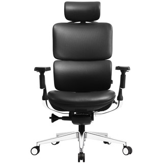 享耀家（WantHome）S3A牛皮面 人体工学椅家用电脑椅老板椅升降转椅皮椅 黑色打孔皮 15天