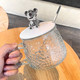 工匠时光 小熊玻璃杯带盖勺咖啡杯 小熊锤纹杯带盖勺1个 300ml