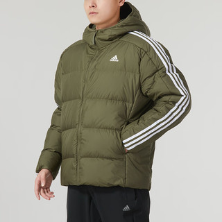 阿迪达斯 （adidas）羽绒服男 23冬季保暖舒适休闲服羽绒外套保暖舒适运动服 【军绿色】含绒量80% M/175/96A