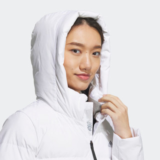 adidas阿迪达斯轻运动女冬季600蓬保暖连帽鸭绒羽绒服IL8936 白/浅灰/淡灰 A/L