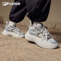 FILA FUSION斐乐潮牌女鞋THE MASH复古篮球鞋2024春季运动鞋 奶白/幽灵灰-GG 36