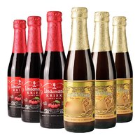 有券的上：Lindemans 林德曼 樱桃+桃子 水果兰比克啤酒 250ml*6瓶 比利时进口