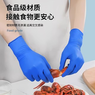 恒耐达 一次性手套食品级耐用型丁晴橡胶乳胶厨房清洁洗碗防水专用10只