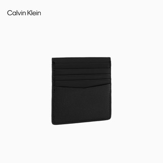 Calvin Klein Jeans24春男金属字母多卡位证件零钱牛皮革卡包新年HP2103 001-太空黑 OS