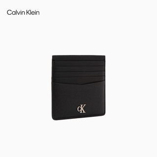 Calvin Klein Jeans24春男金属字母多卡位证件零钱牛皮革卡包新年HP2103 001-太空黑 OS
