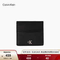 Calvin Klein Jeans24春男金属字母多卡位证件零钱牛皮革卡包新年HP2103 001-太空黑 OS