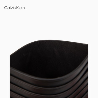 Calvin Klein Jeans24春男金属字母多卡位证件零钱牛皮革卡包新年HP2103 001-太空黑 OS