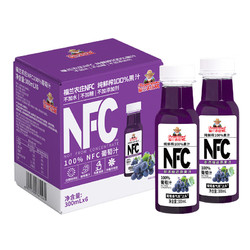 福兰农庄 100%NFC葡萄汁纯鲜果压榨果汁0添加剂0脂肪300ml*6瓶