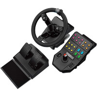 logitech 罗技 G Farm Simulator 2代重型农场设备套装 方向盘控制器车轮踏板 黑色适用于大多数主要的农场模拟软件和游戏