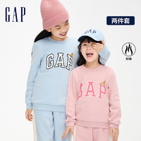 Gap 盖璞 女童冬季新款LOGO加绒分体运动两件套儿童装保暖套装857430