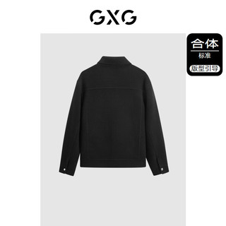 GXG男装 多色高雅翻领短大衣 冬季GEX10629414 黑色 190/XXXL