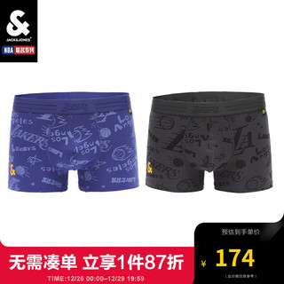 杰克琼斯 杰克·琼斯（JACK&JONES）NBA联名春季湖人队字母刺绣潮流舒适男士平角内裤224192008 E44黑砂色 185/105 (XL)